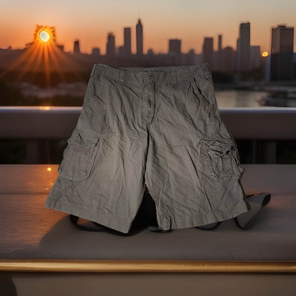 Burnside Mens Rip stop  Cargo Shorts Size 34